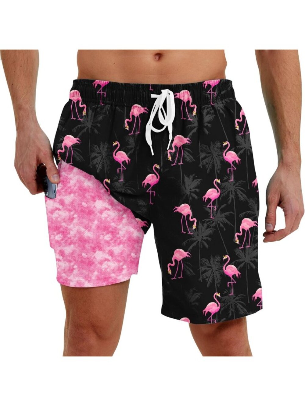 Men's Swim Trunks with Compression Liner, 7" Bathing Suits for Active Lifestyle
